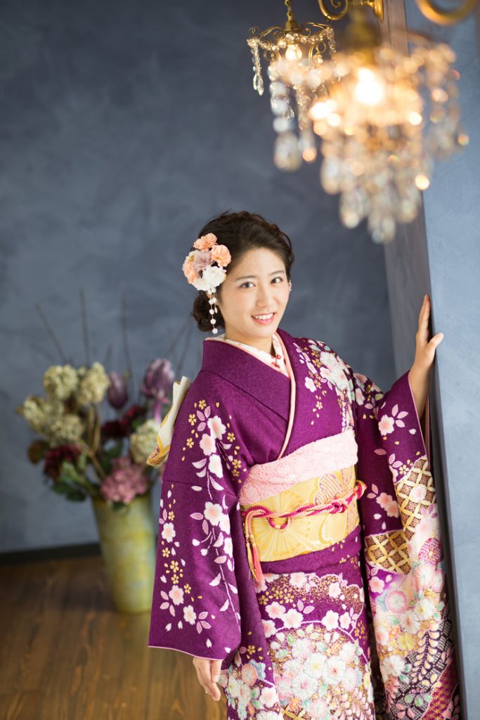 Mei ♦︎辻が花♦︎作家品♦︎落款入り♦︎花絞り♦︎パープル♦︎成人